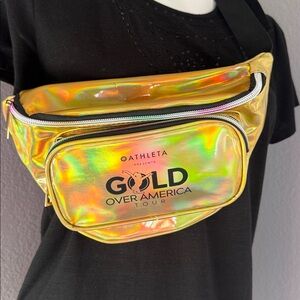 Athleta Gold Over America Tour Holographic Fanny Pack & Souvenirs